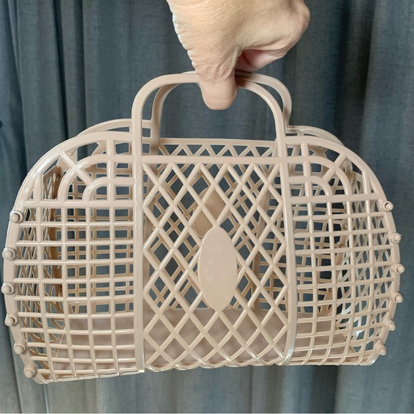 Dusty Rose Colored 80’s Inspired Jelly Handbag - Picture 4 of 4